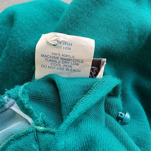 Benson & Smith Vintage 80s Green Maxi Sweater Dress sz 7 shoulder pads mock neck - Picture 10 of 16